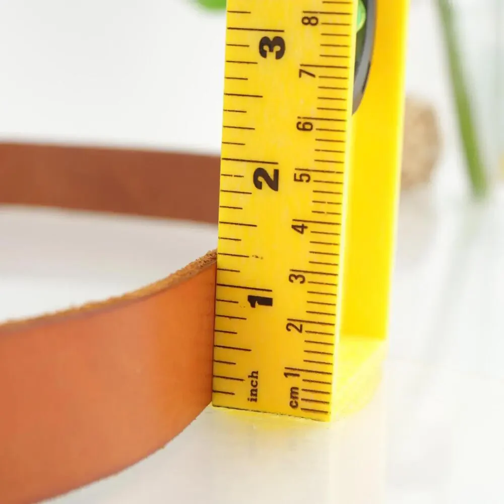 Lands End Womens Belt Size 34 Medium Tan Leather Vintage Snap Prong‎ Buckle Boho